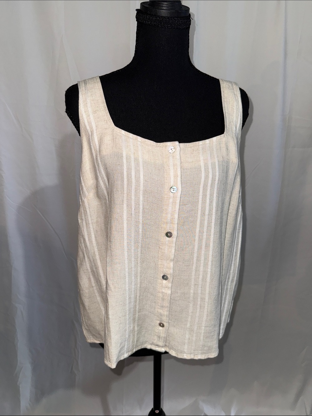 NWT Cloth & Stone Women’s Cream Button-Front Sleeveless Tank Top